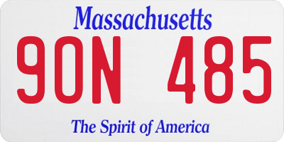 MA license plate 9ON485