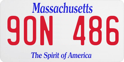 MA license plate 9ON486