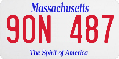 MA license plate 9ON487