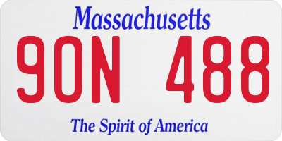 MA license plate 9ON488