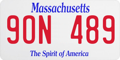 MA license plate 9ON489