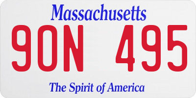 MA license plate 9ON495