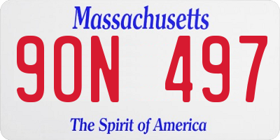 MA license plate 9ON497