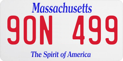 MA license plate 9ON499