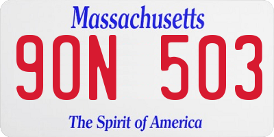 MA license plate 9ON503
