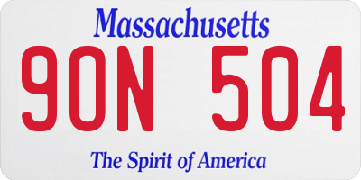MA license plate 9ON504