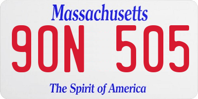 MA license plate 9ON505