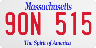 MA license plate 9ON515