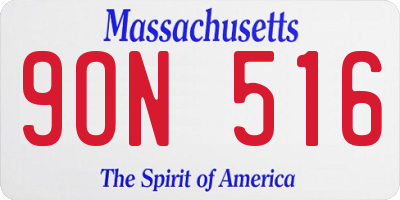 MA license plate 9ON516