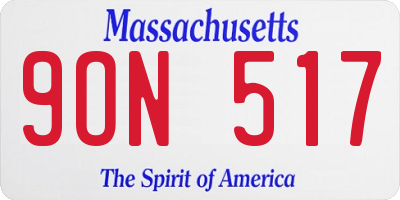 MA license plate 9ON517