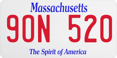 MA license plate 9ON520
