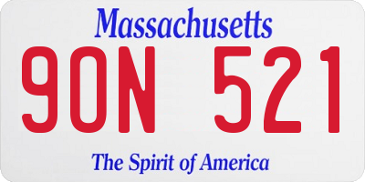 MA license plate 9ON521