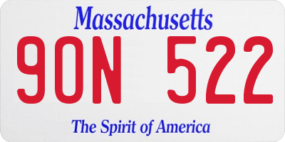 MA license plate 9ON522