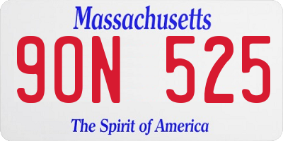 MA license plate 9ON525