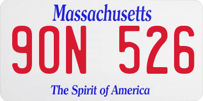 MA license plate 9ON526