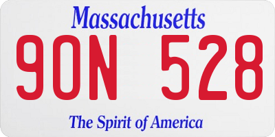 MA license plate 9ON528