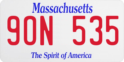 MA license plate 9ON535