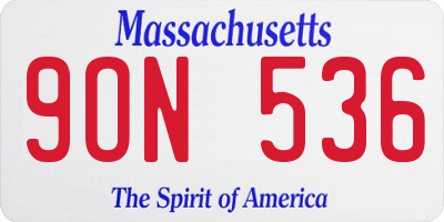 MA license plate 9ON536