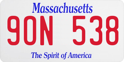 MA license plate 9ON538