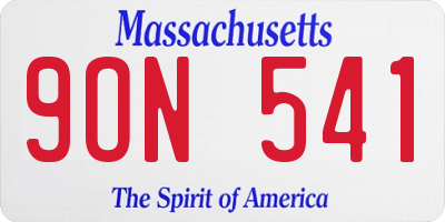 MA license plate 9ON541