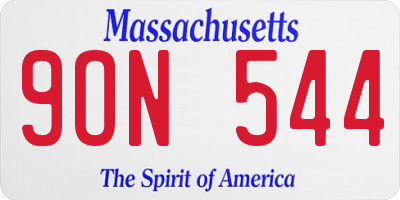 MA license plate 9ON544