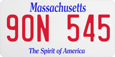 MA license plate 9ON545