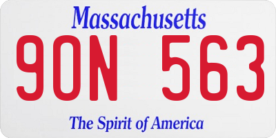 MA license plate 9ON563