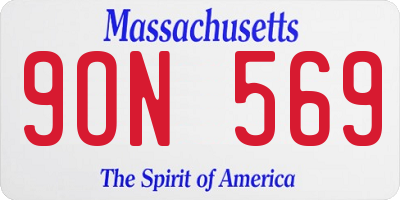 MA license plate 9ON569