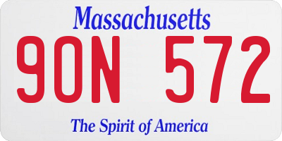MA license plate 9ON572