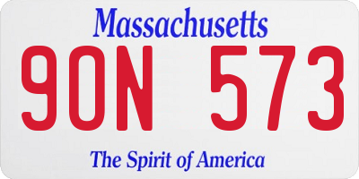 MA license plate 9ON573