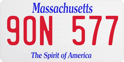MA license plate 9ON577