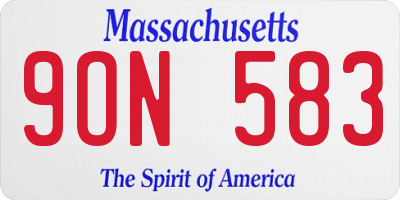 MA license plate 9ON583