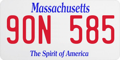 MA license plate 9ON585