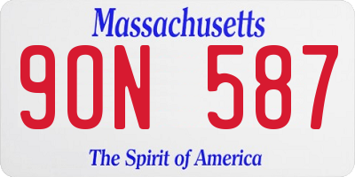 MA license plate 9ON587