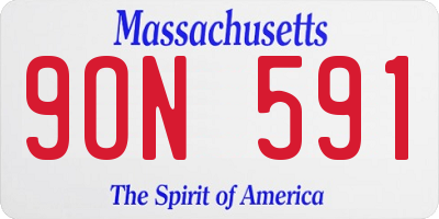 MA license plate 9ON591