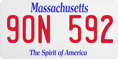 MA license plate 9ON592