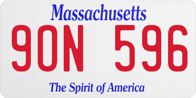 MA license plate 9ON596