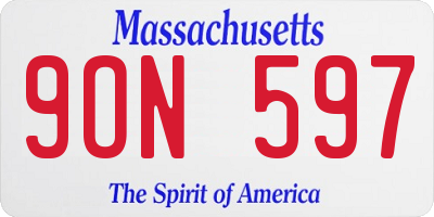 MA license plate 9ON597