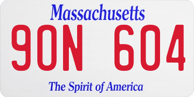 MA license plate 9ON604