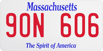 MA license plate 9ON606