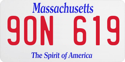 MA license plate 9ON619