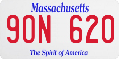 MA license plate 9ON620