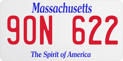 MA license plate 9ON622