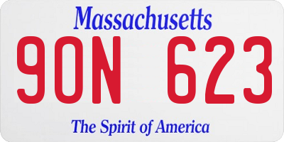 MA license plate 9ON623