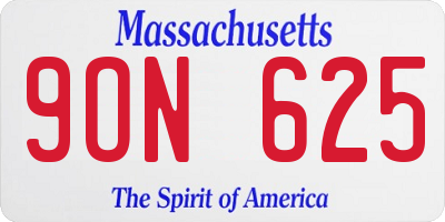 MA license plate 9ON625
