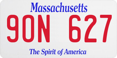 MA license plate 9ON627
