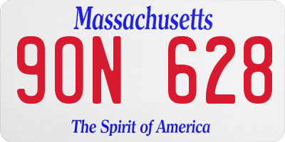 MA license plate 9ON628
