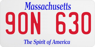 MA license plate 9ON630