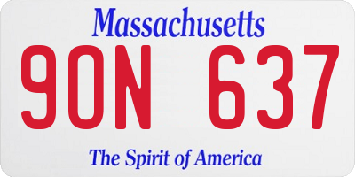 MA license plate 9ON637