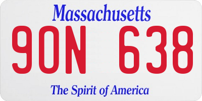 MA license plate 9ON638